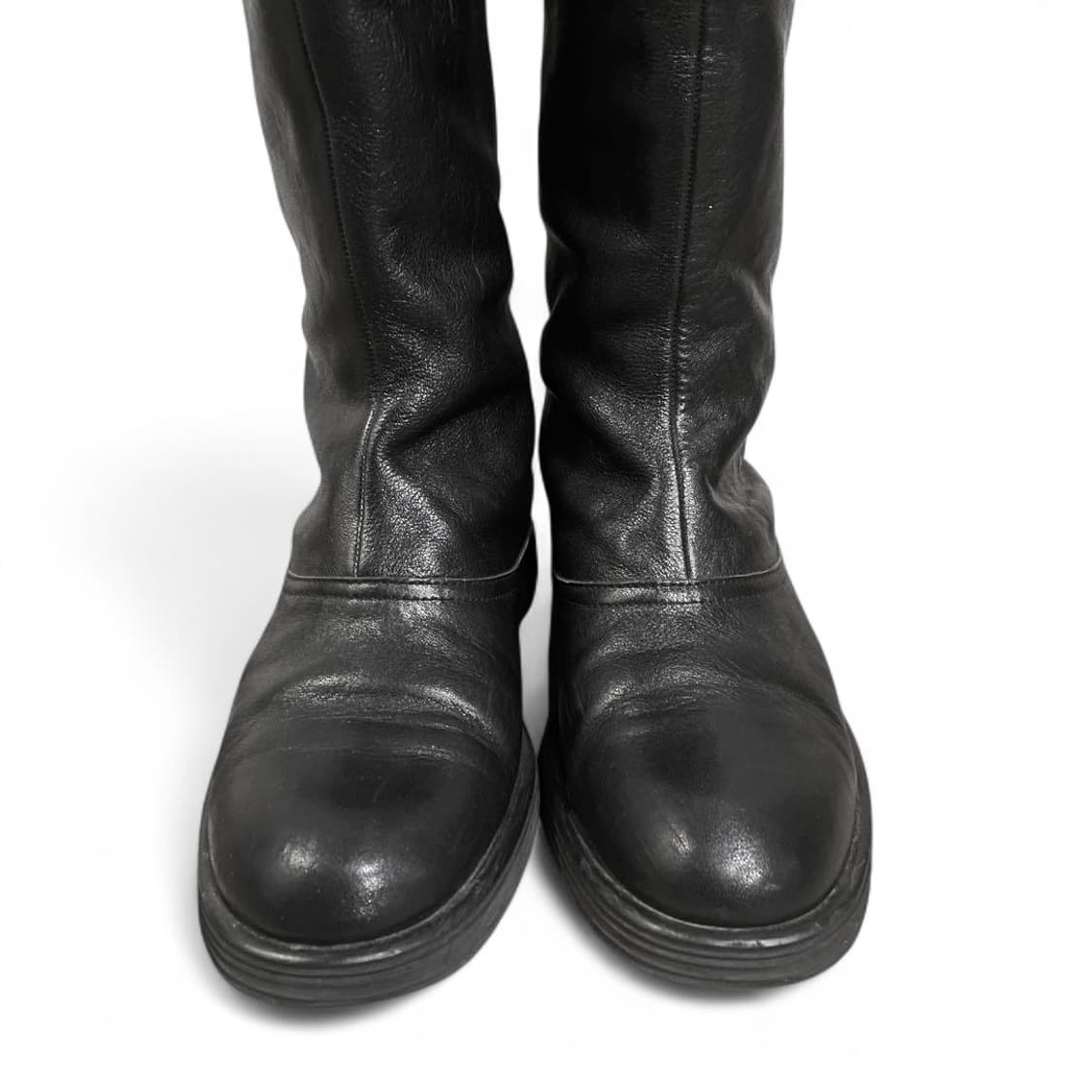 요지 야마모토 느와르 가죽 여성 롱부츠 상품이미지6