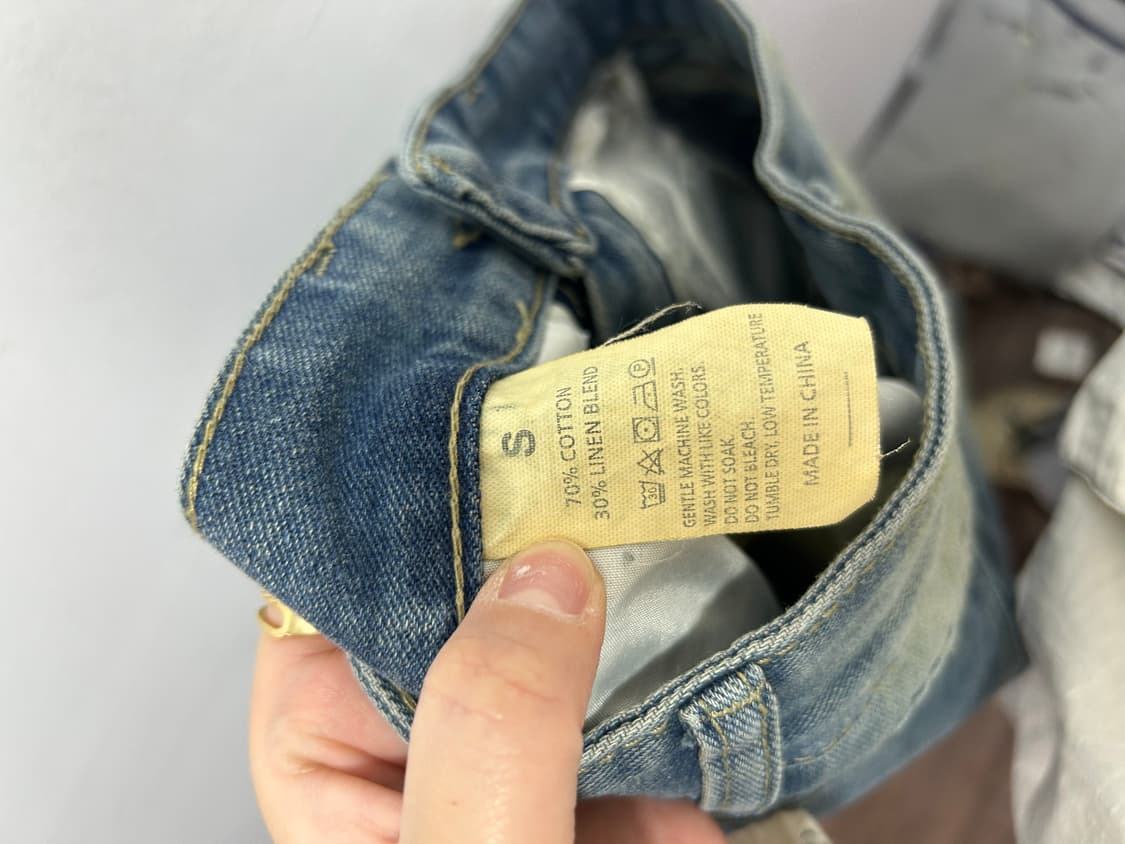 여성 데님 와이드 나팔바지 삼선 S  상품이미지3