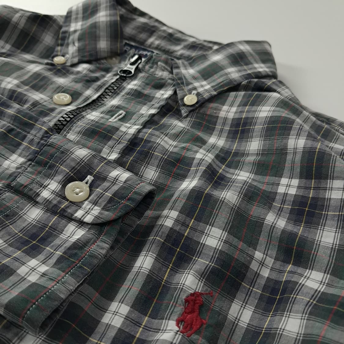 CK398 FREE 폴로 90s 스포츠 클래식 타탄체크 크롭 셔츠 자켓 상품이미지4