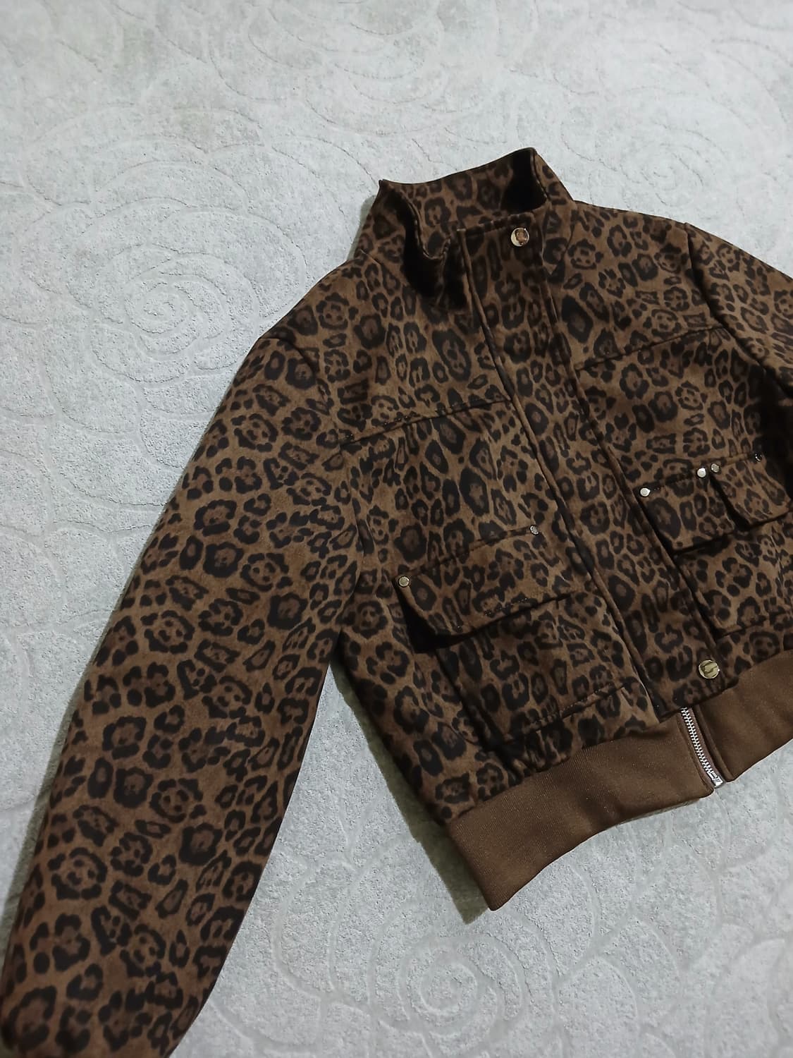 레오파드 패턴 집업 자켓 상품이미지4