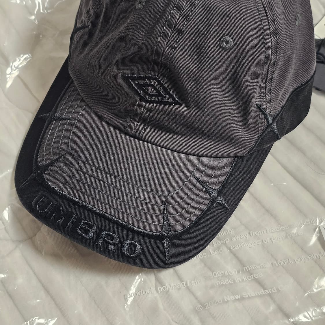 새제품) 엄브로 X 슬램잼 볼캡 모자 블랙 그레이 남자 여자 공용 상품이미지3