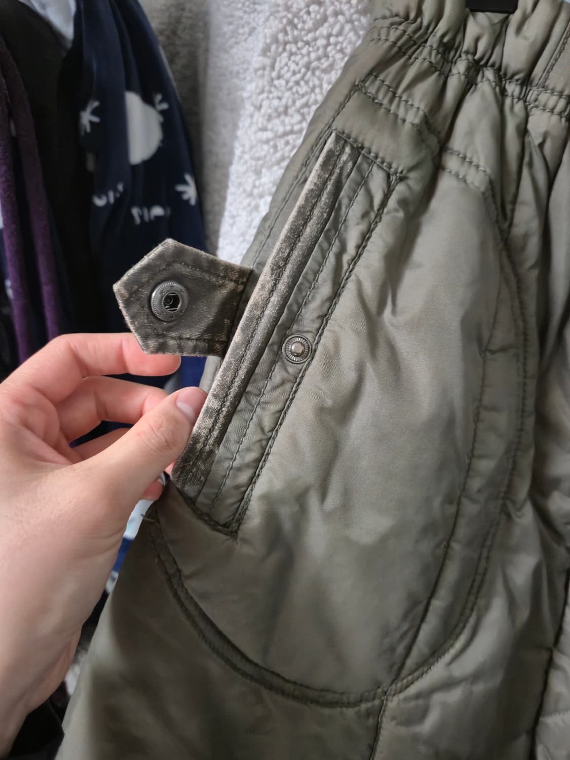 카키 패딩 랩 스커트 상품이미지6