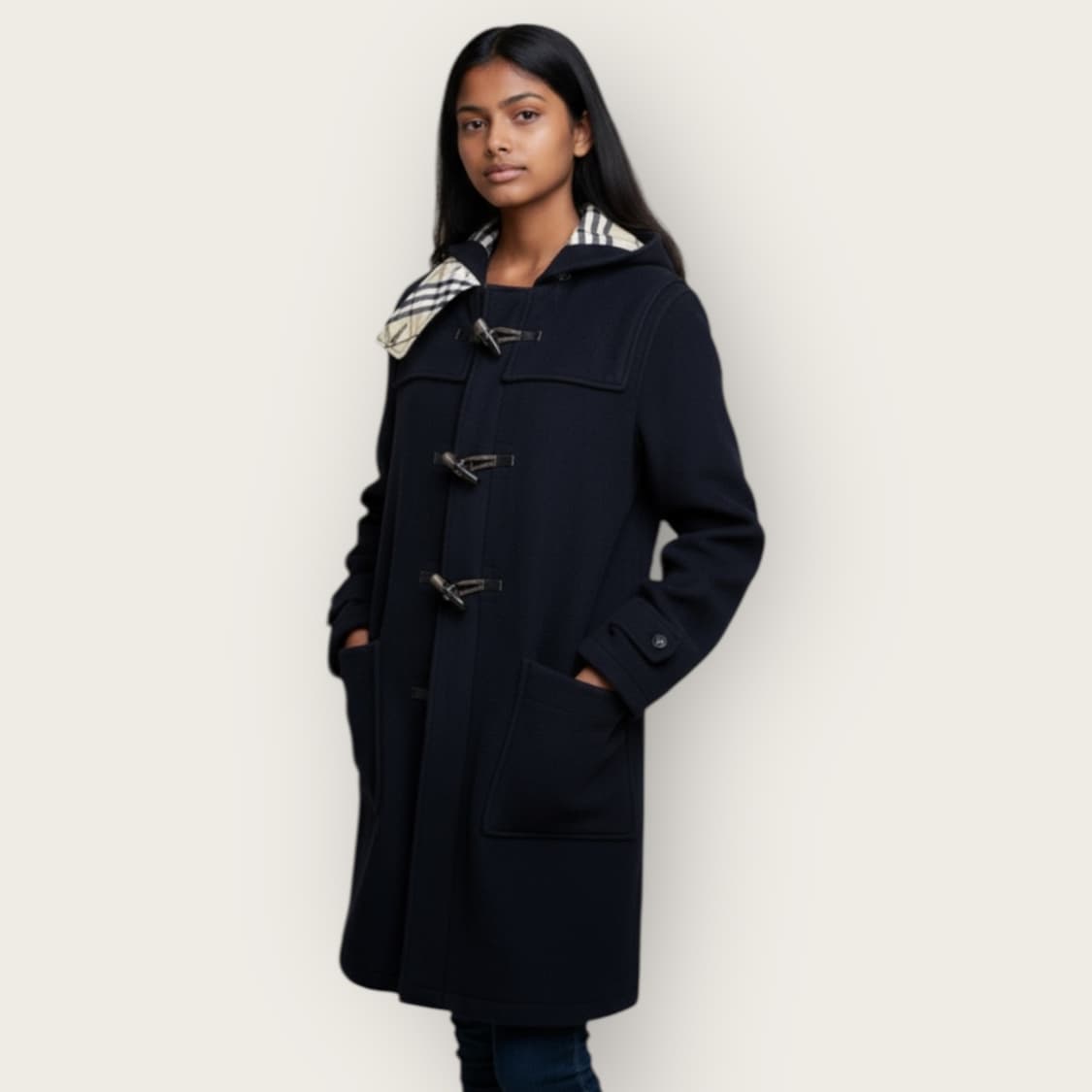 14Y.55~66/ 버버리 캐시미어 블랜딩 떡볶이 코트 상품이미지1