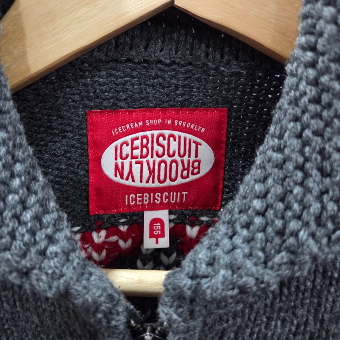 아이스비스킷 키즈 숄카라 니트집업 155 상품이미지2