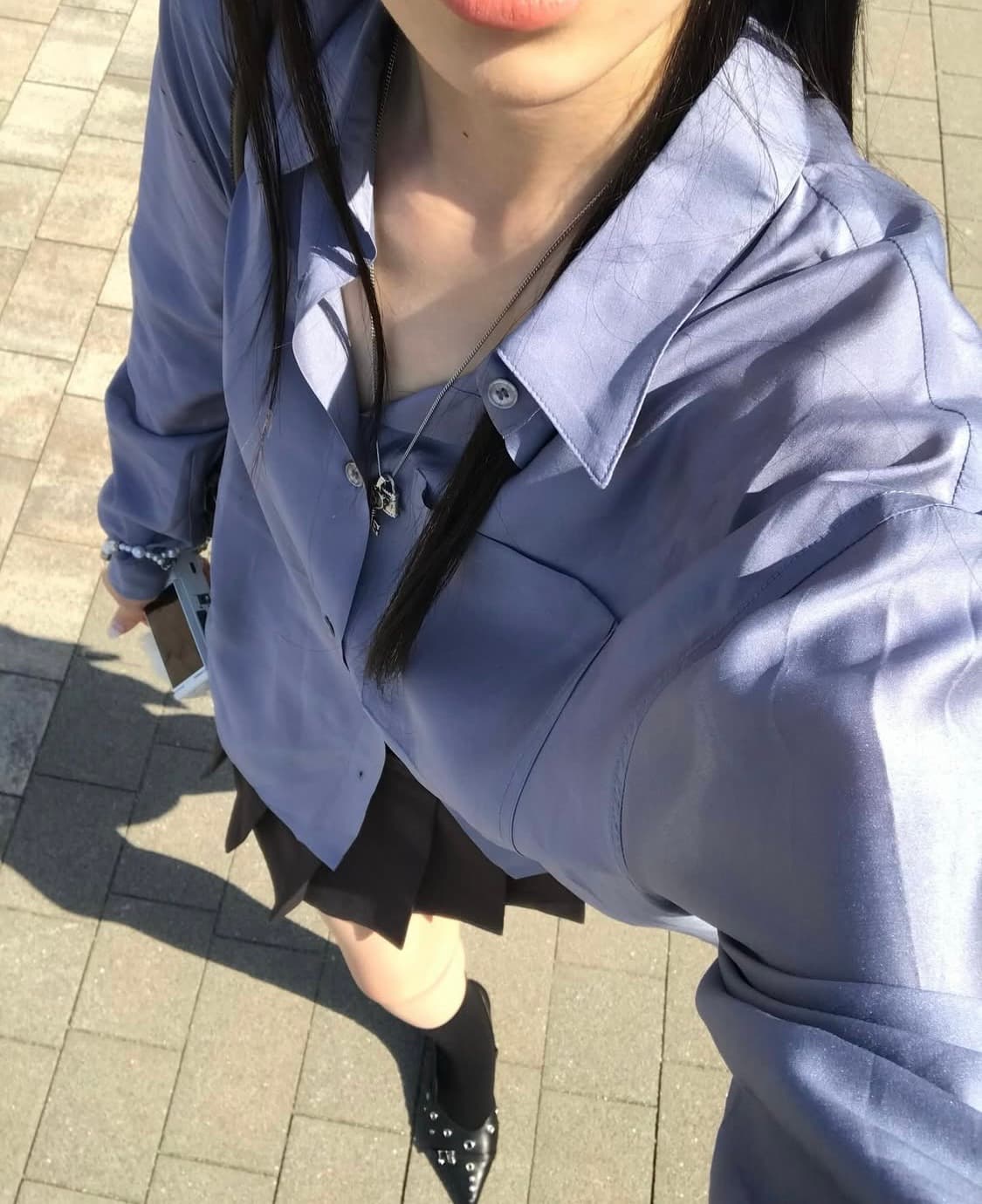 the mui 블루 셔츠 (윤비누 착용) 상품이미지5