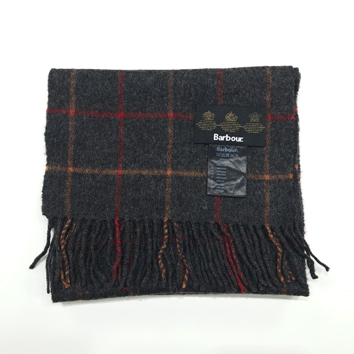 MX249 바버 차콜그레이 윈도우페인 울 목도리 머플러 상품이미지4