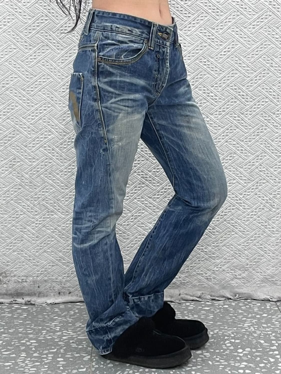 에비수 올드스쿨 레트로 포켓 프린팅 데님팬츠 31인치 C09069 상품이미지2