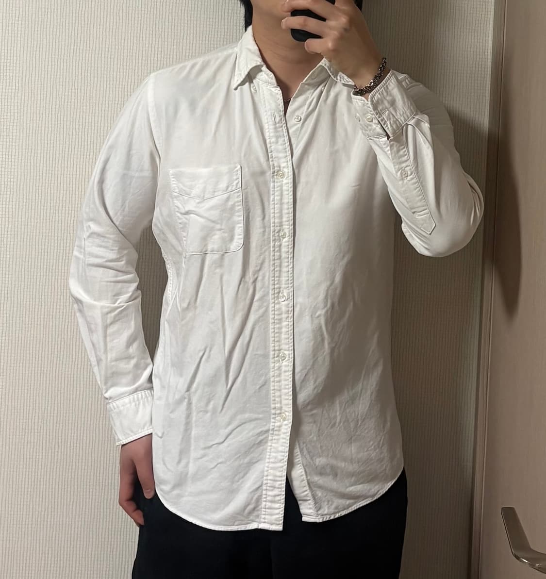 정품 유니클로 화이트 옥스포드 셔츠 상품이미지1