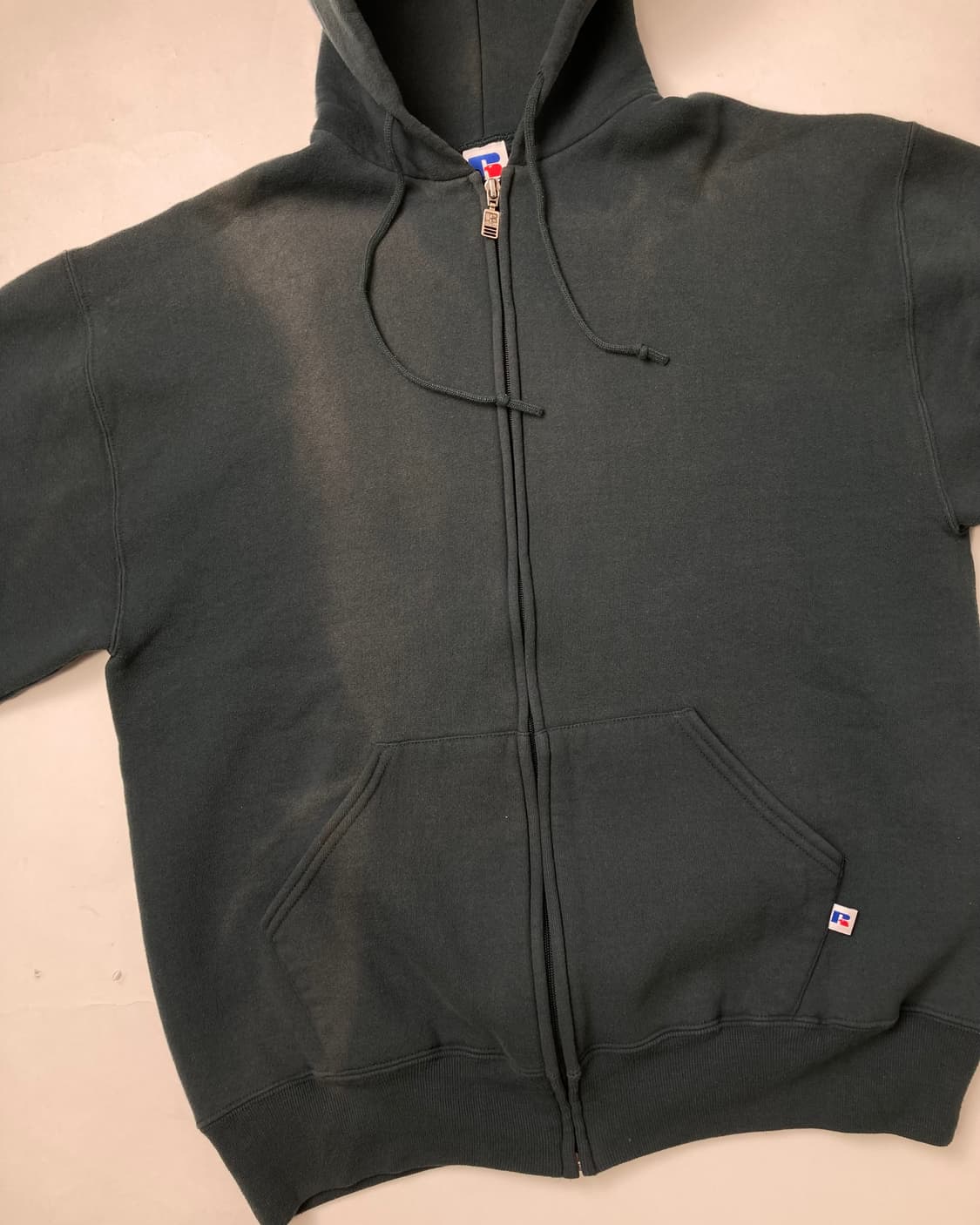 90s Russell Zip Up Hoodie (sage green) 상품이미지9