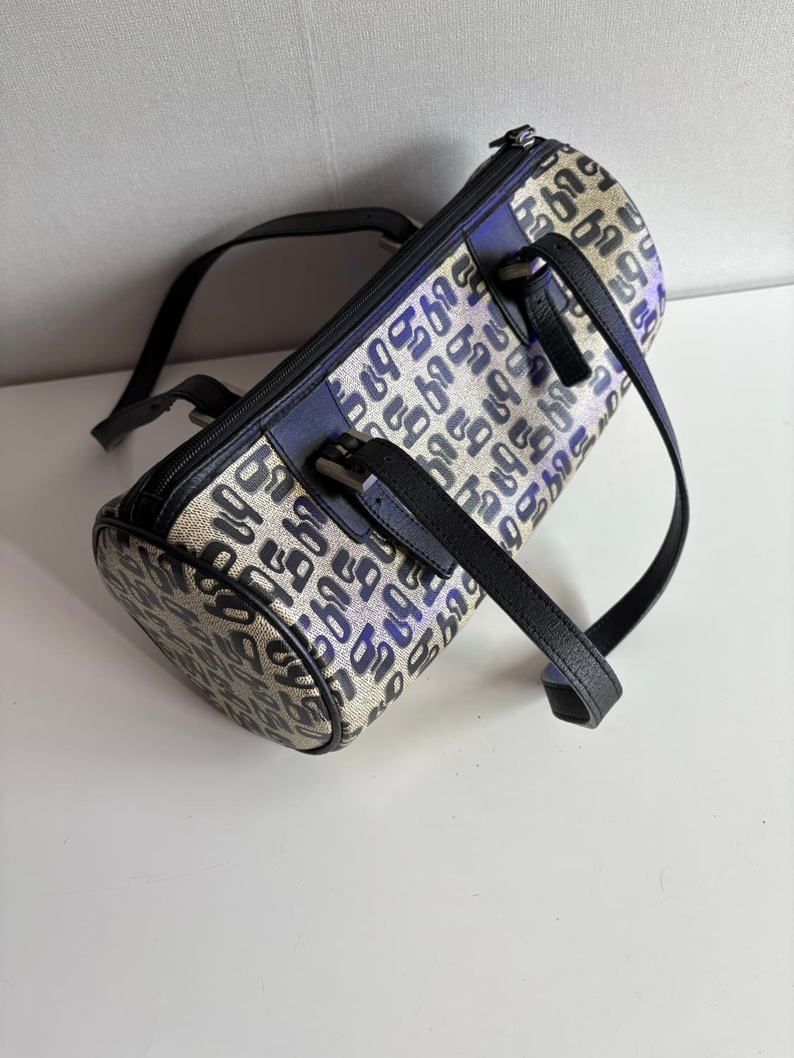 B point pattern beige barrel bag 상품이미지5