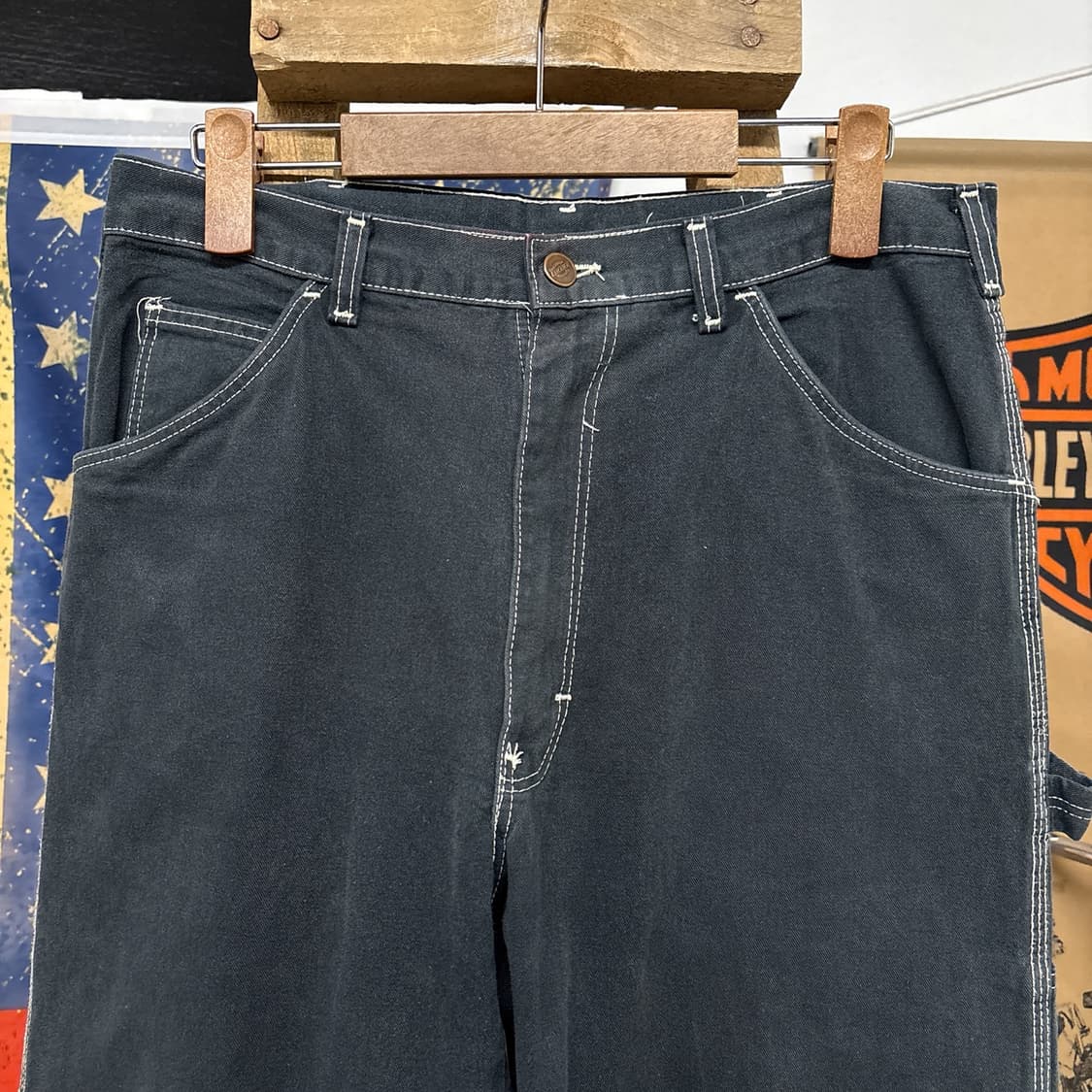 올드 디키즈 화이트 스티치 카펜터 코튼 워크팬츠 블랙 N1042   상품이미지3