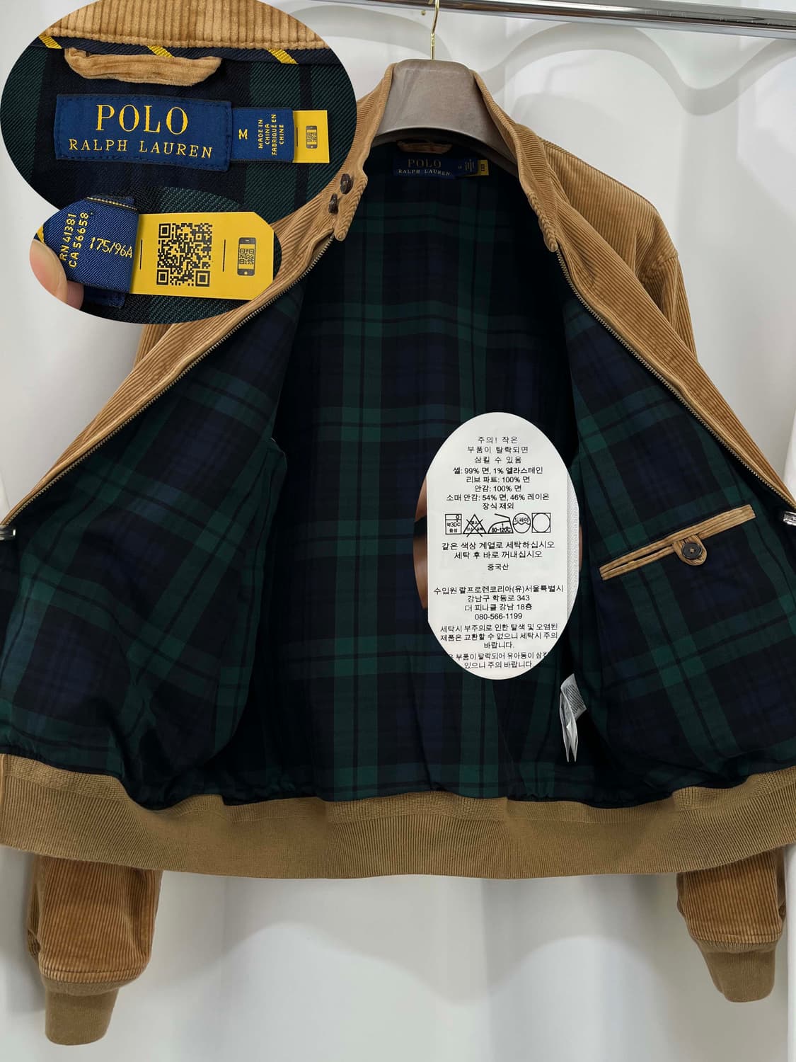 폴로 랄프로렌 탄베이지 블랙와치 바라쿠타 코듀로이 자켓 상품이미지3