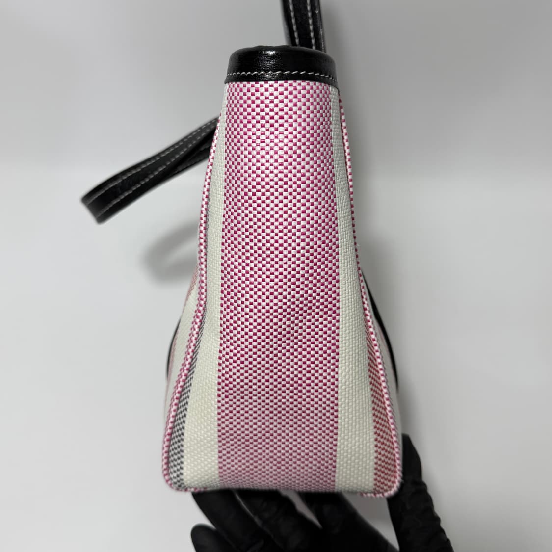 발렌시아가 바베스 스몰 이스트 웨스트 라피아 스타라이프 쇼퍼백 상품이미지4