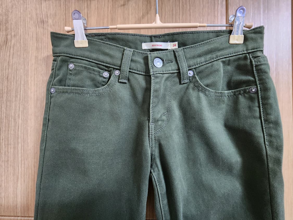 (24)여성 리바이스 미드 라이즈 보이프랜드핏 데님 팬츠 카키 상품이미지2