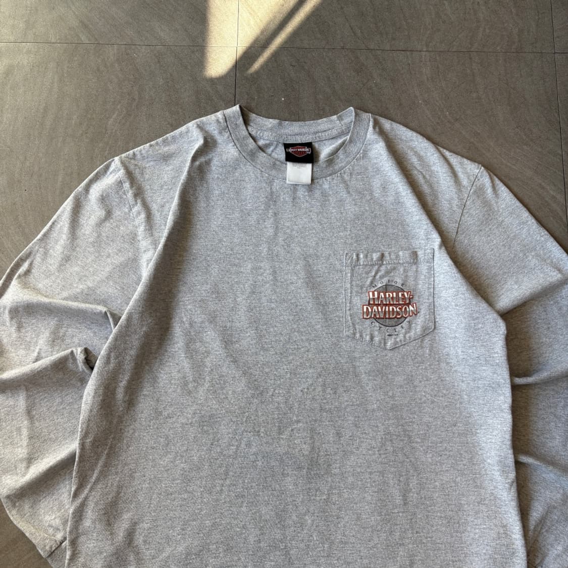 할리데이비슨 정품 그레이 긴팔 티셔츠 상품이미지3