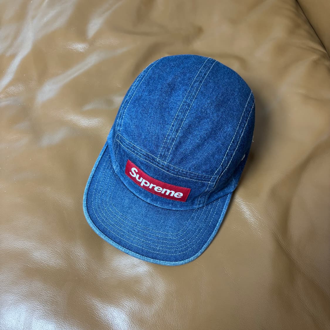 슈프림 캠프캡 모자 박스로고 워시드 데님 상품이미지5