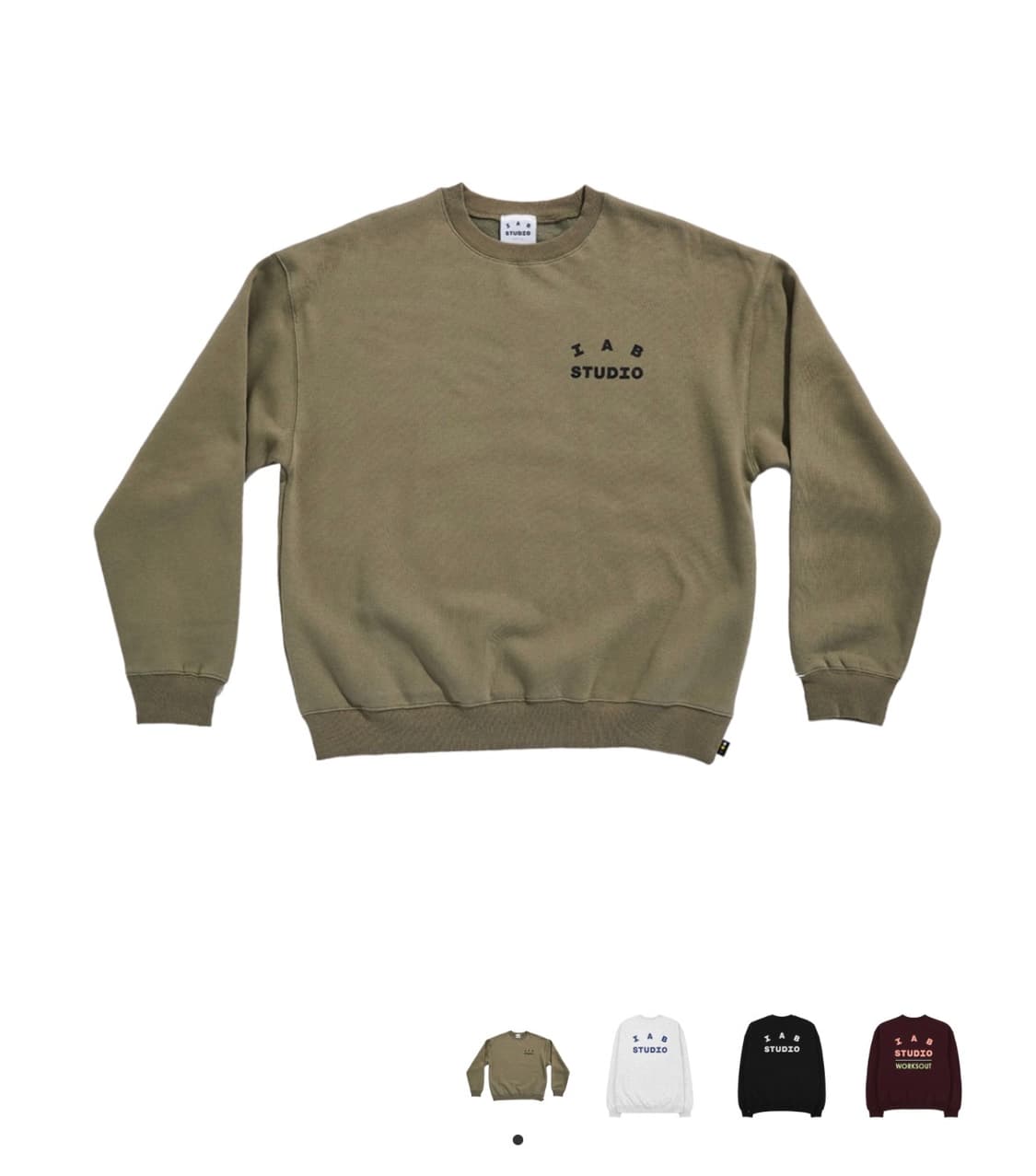 아이앱 스튜디오 스웨트셔츠 올리브 그린 - 19FW 상품이미지1