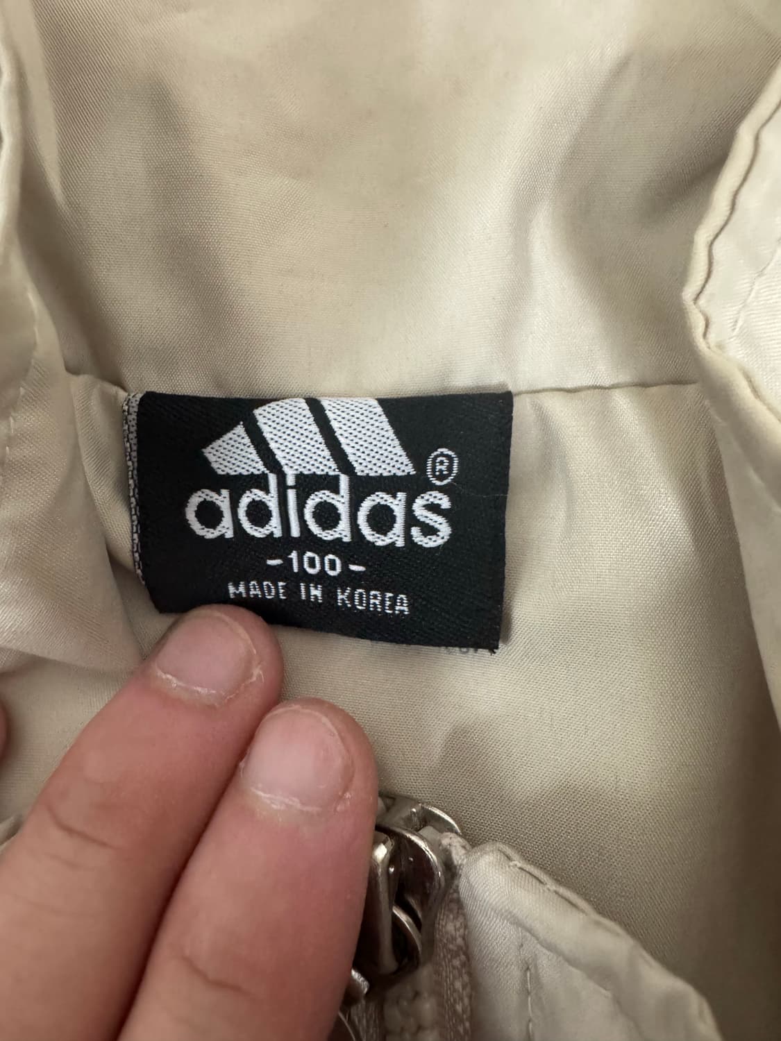 80~00s빈티지 아디다스 삼선 트랙탑 아이보리 바람막이 상품이미지6