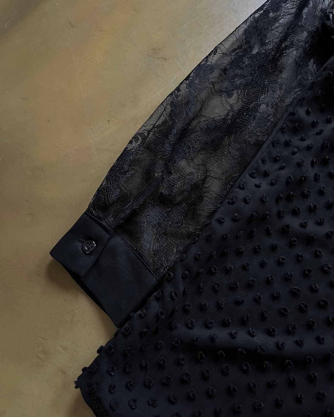 Jpn Vintage Mixed Texture Black Shirt 상품이미지9