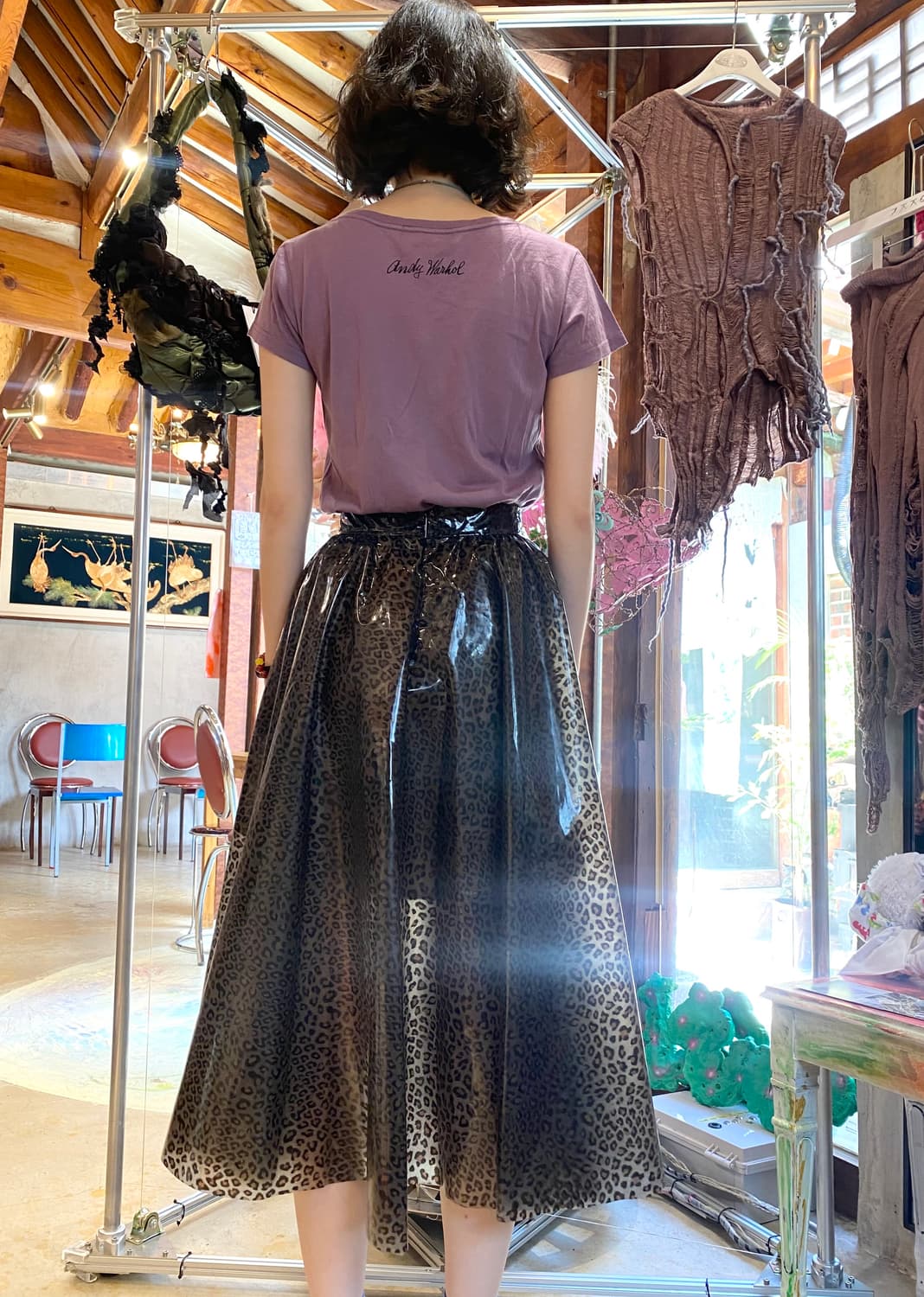 [Archive] MSGM -레오파드(호피) PVC 미디 플레어스커트 상품이미지6
