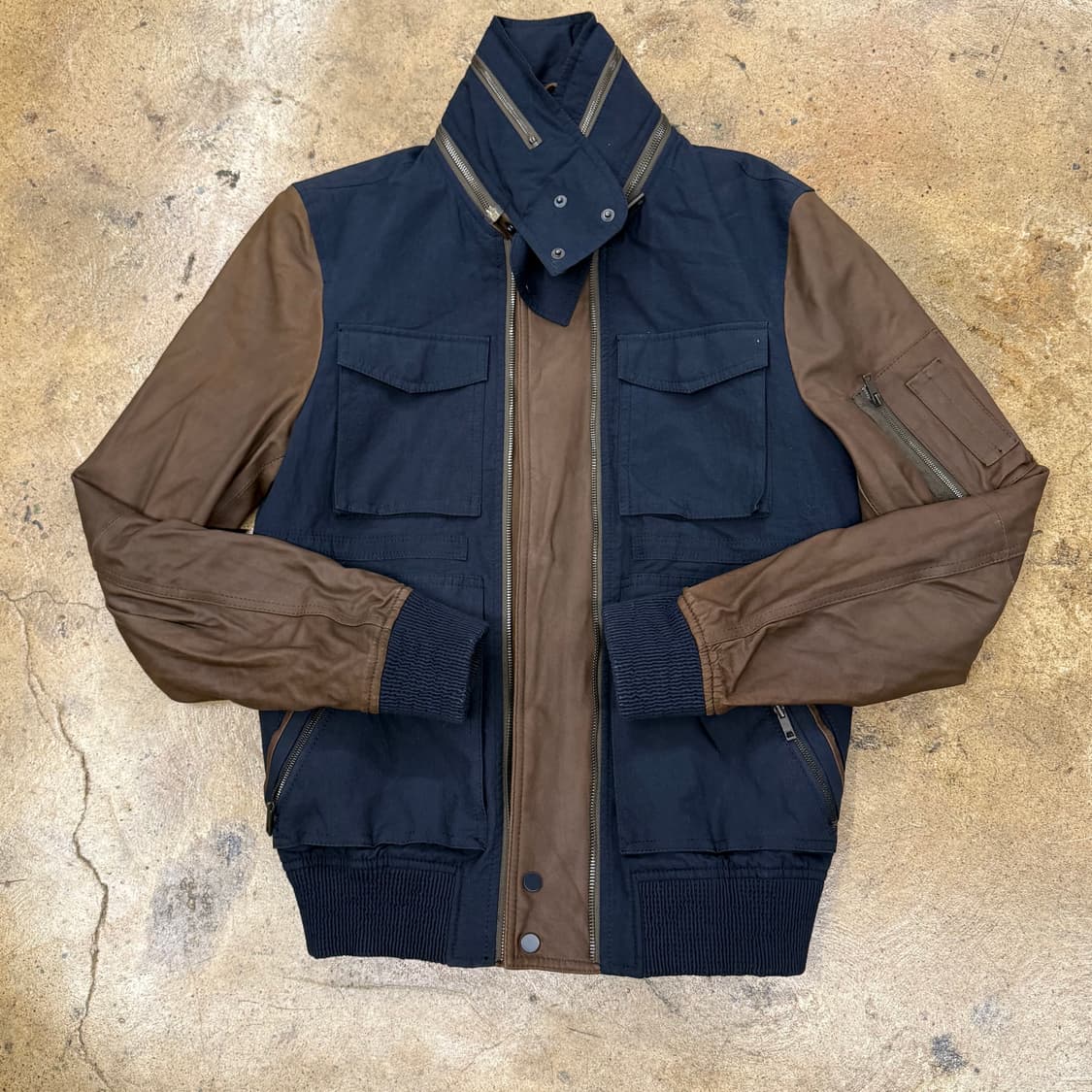 [정품/100] 솔리드옴므 염소가죽 투톤 자켓 b10 상품이미지2