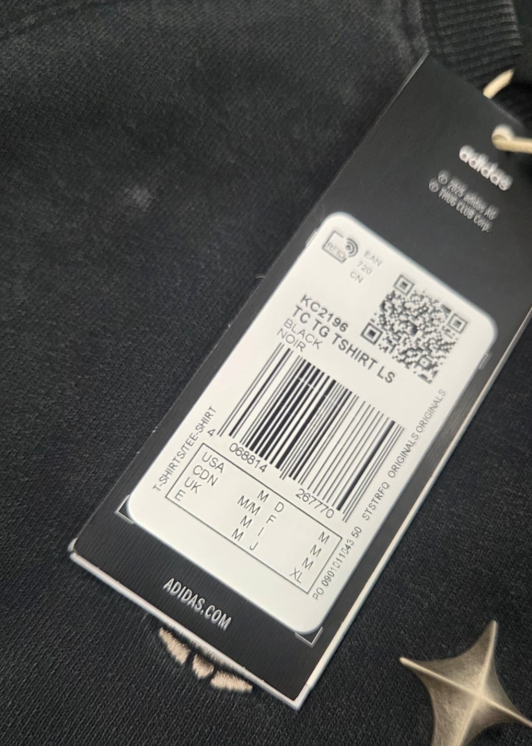 아디다스 x 떠그 클럽 롱슬리브 티셔츠 블랙 XL 상품이미지2