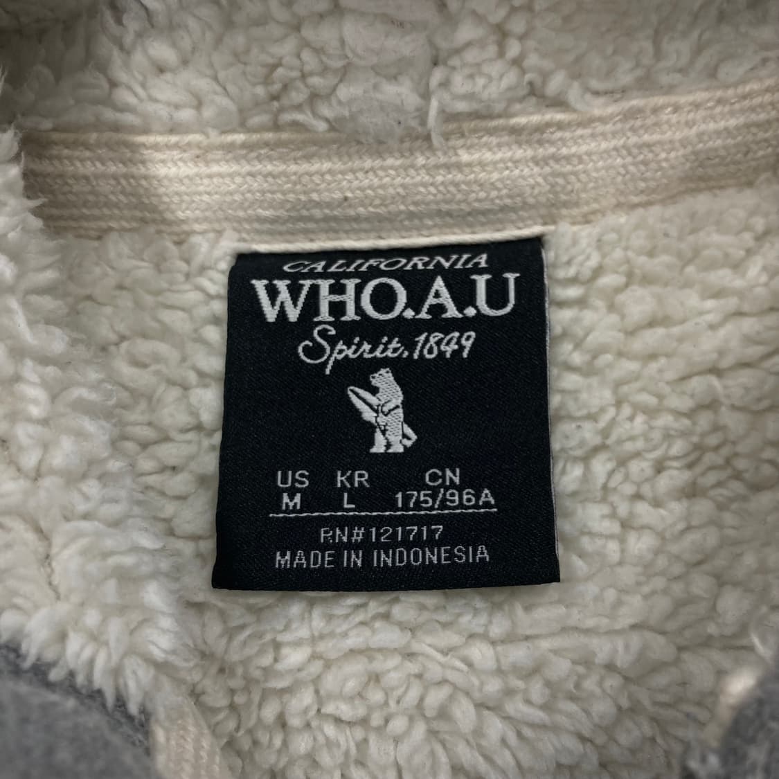 후아유 그레이 컬러 스펠아웃 후드 집업 상품이미지3