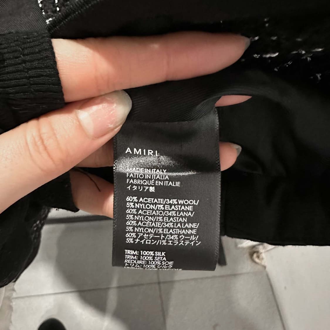 AMIRI 아미리 트위드 자켓 스티치 체크 패턴 4포켓 디테일 블랙 상품이미지7