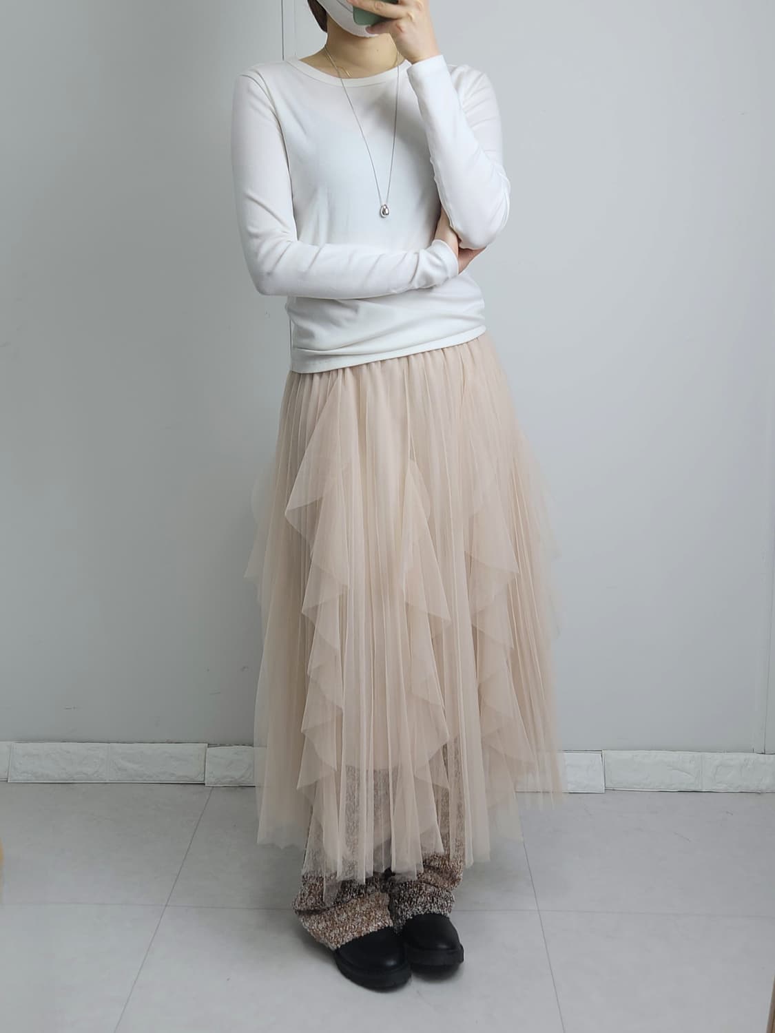 프릴 샤 스커트 상품이미지3