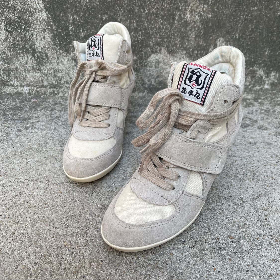 [36] ASH 베이지 스웨이드 웨지힐 스니커즈 (230) 상품이미지1