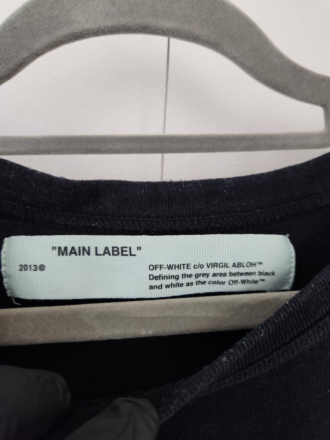 오프화이트 파이어테이프 애로우 오버핏 반팔 티셔츠 블랙 상품이미지3