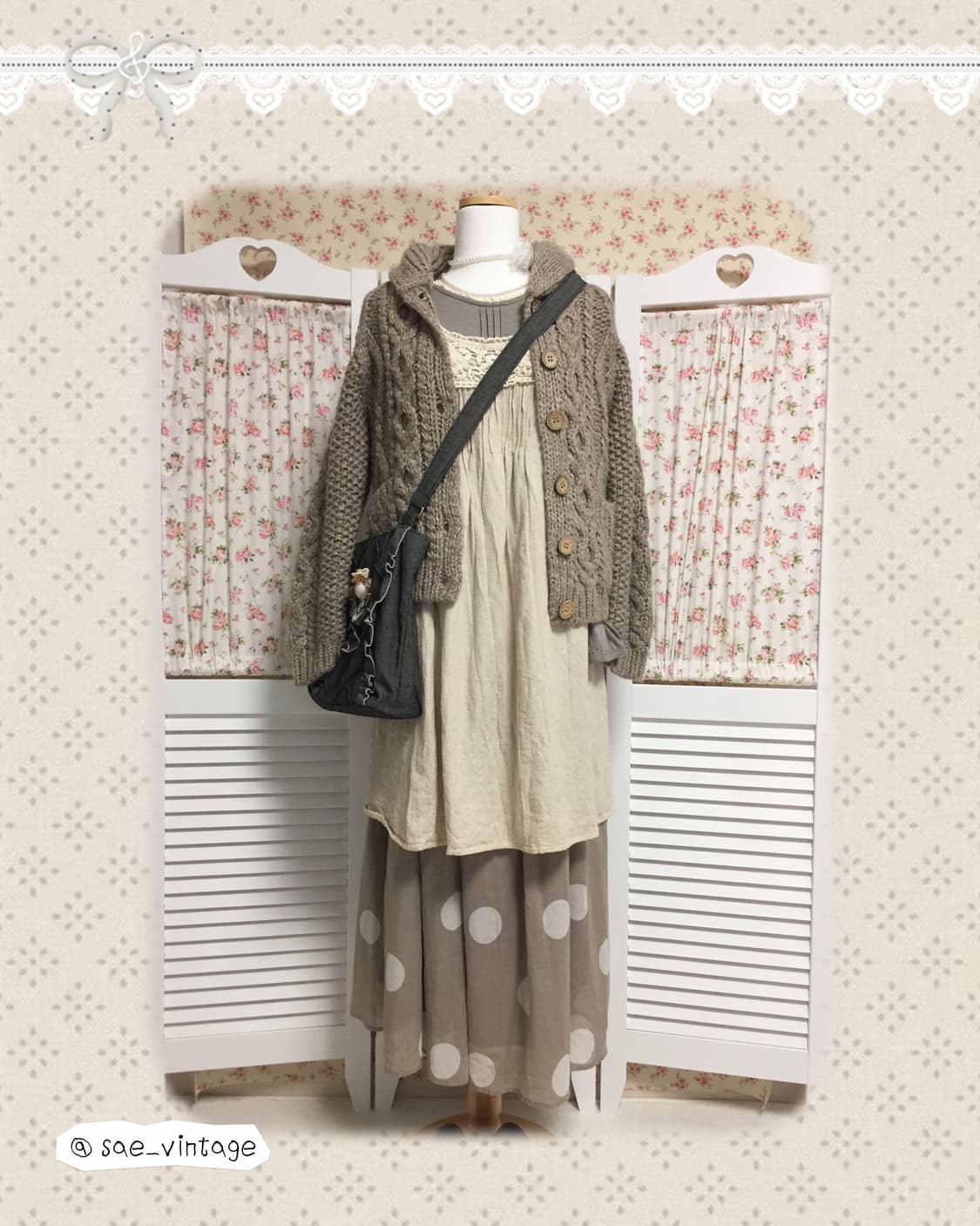 빈티지 모리걸 사만사모스 크로셰 슬리브리스 상품이미지1