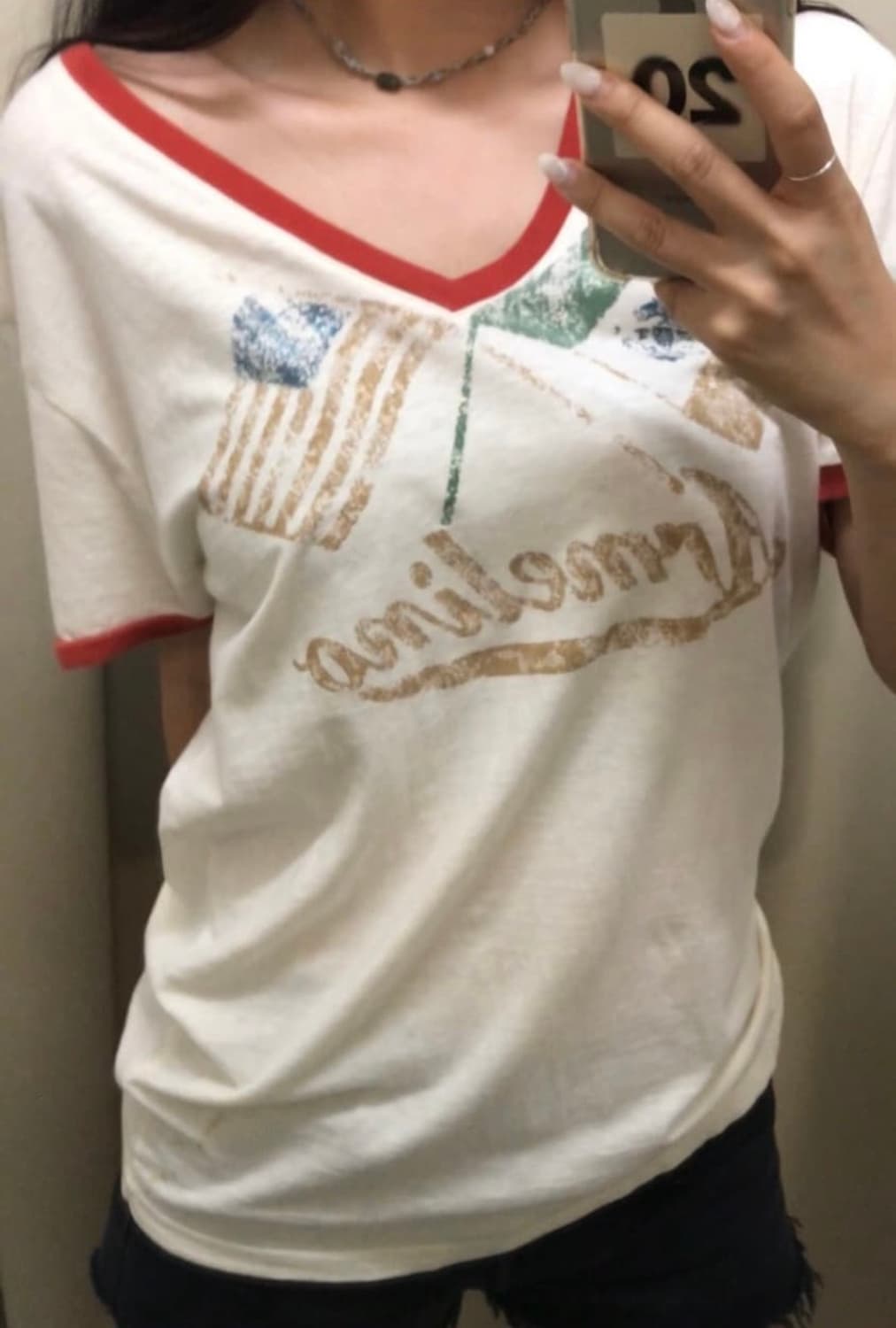베인떼 빈티지 브이넥 링거티 상품이미지1