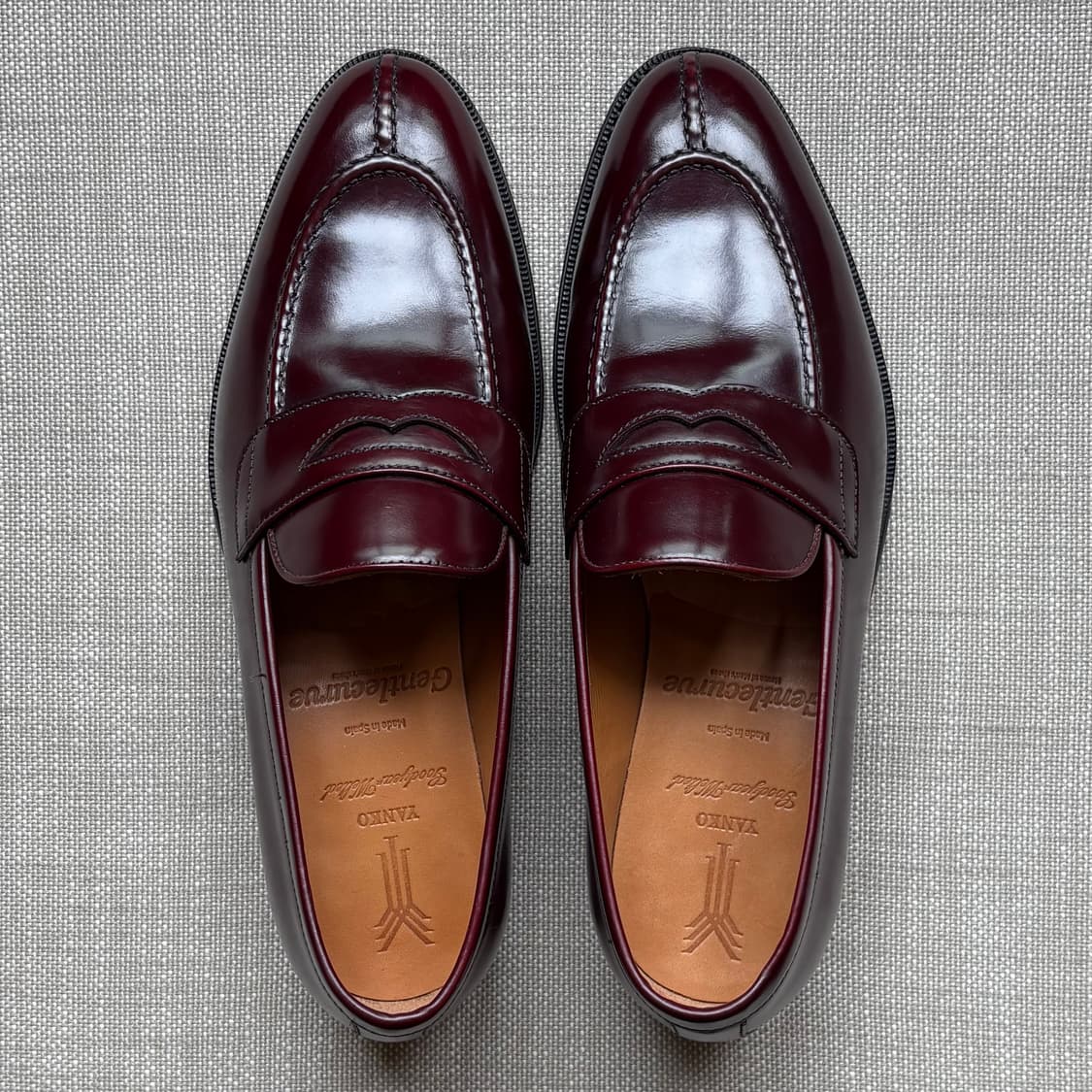 [UK7]  YANKO 14979 버건디 브라운 카프 와이팁 페니 로퍼 상품이미지8