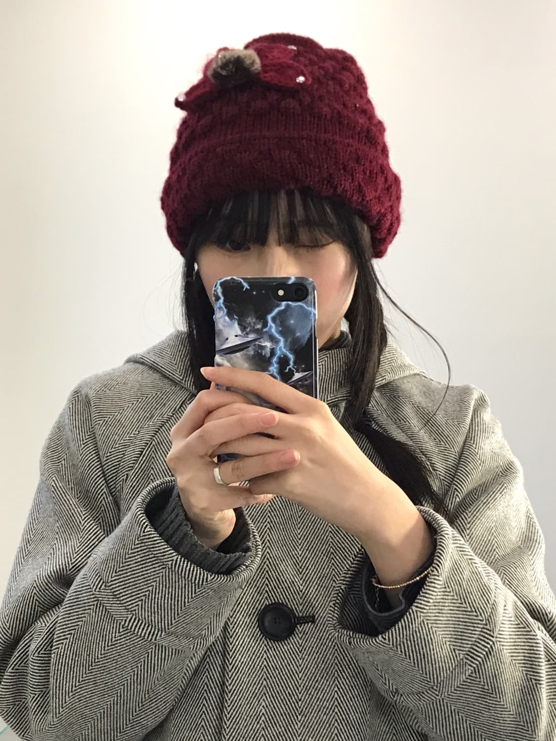 Vintage Burgundy Knit Beanie 상품이미지5