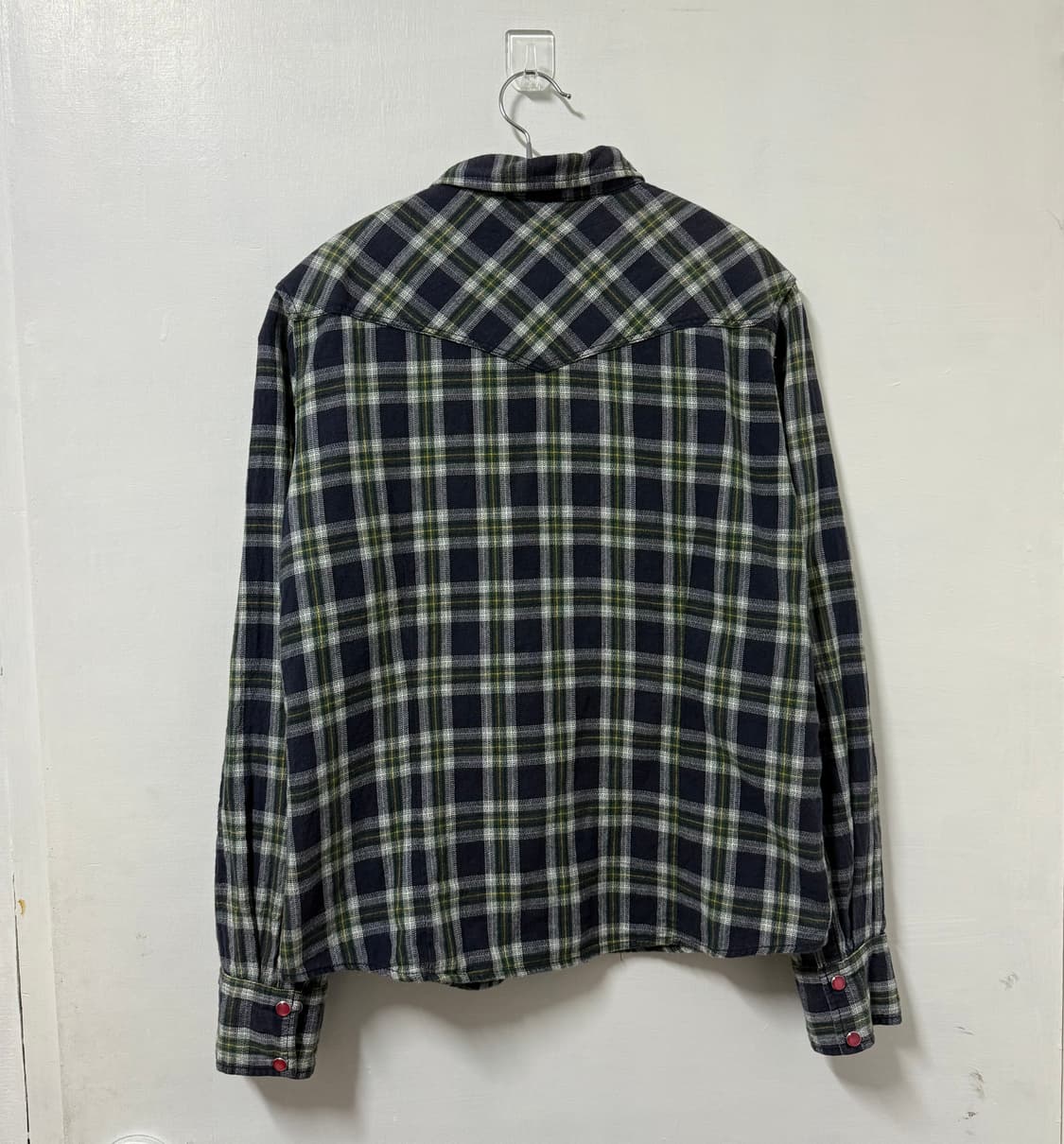 빈티지 버튼 체크 셔츠 상품이미지3