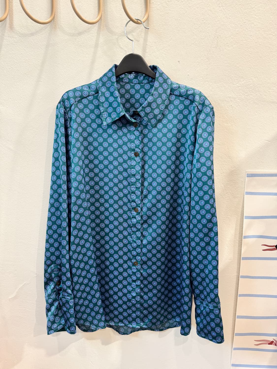 vintage 컬러패턴 블라우스 상품이미지1