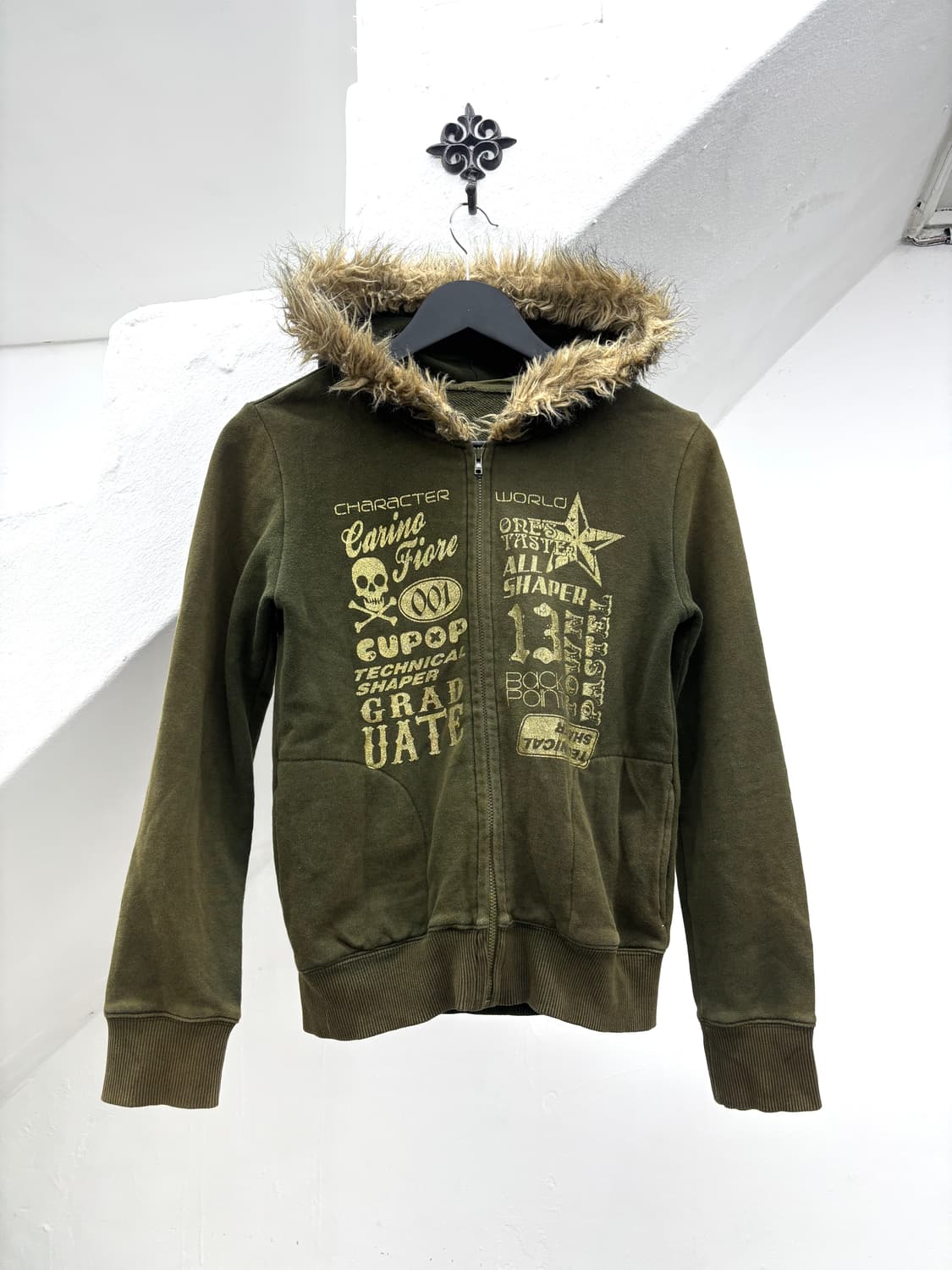 Fur trimmed hood punk mood jacket   상품이미지1