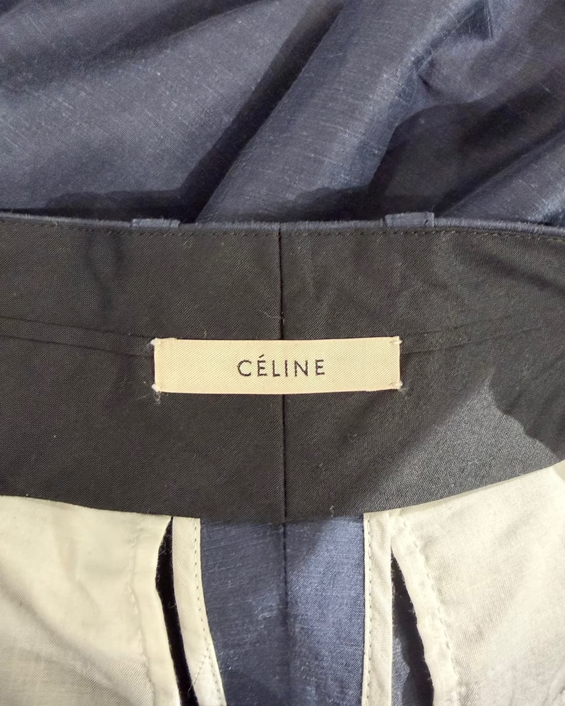 셀린느 네이비그레이 코튼 린넨 와이드 팬츠  상품이미지8