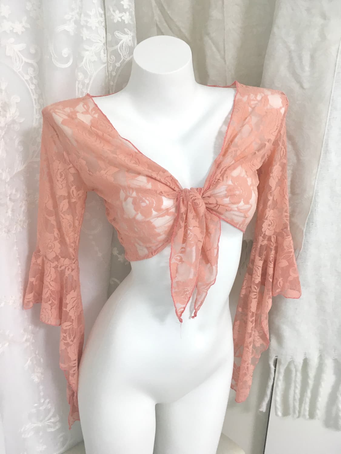 코랄 플라워 시스루 볼레로가디건  상품이미지2
