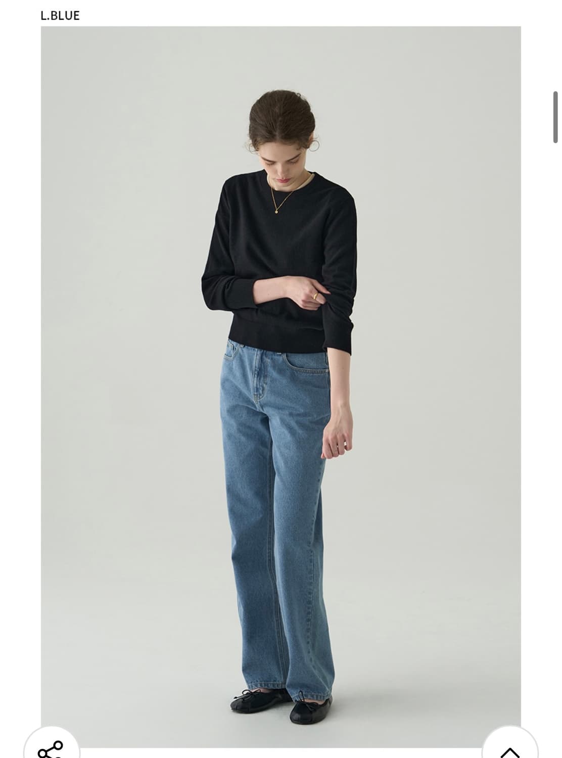 (새상품)(L) 드로우핏 우먼 코어 스트레이트 핏 데님 팬츠 L.BLUE 상품이미지2