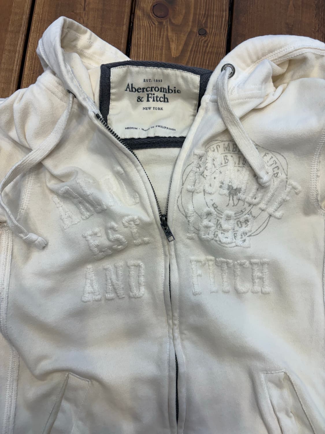 아베크롬비 크림 투웨이 후드집업 상품이미지6