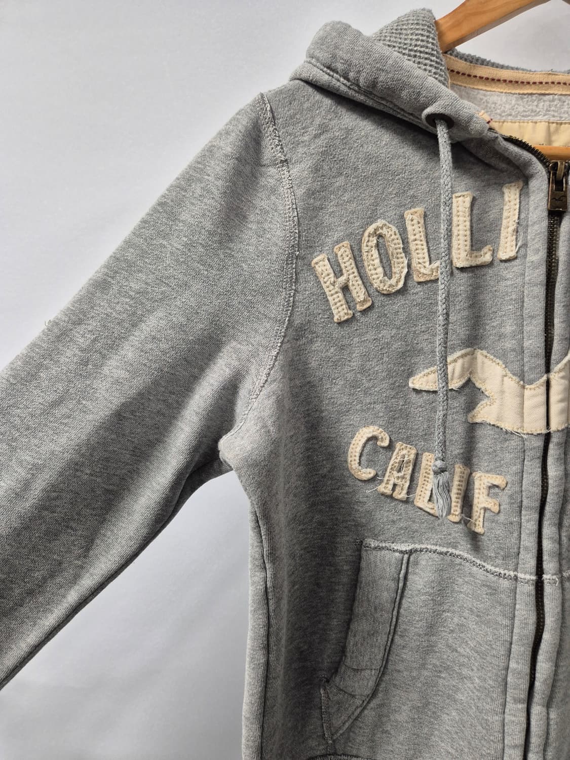 *무료배송*홀리스터 Y2K 올드스쿨캘리포니아 그레이후드집업 S(상태A급) 상품이미지5