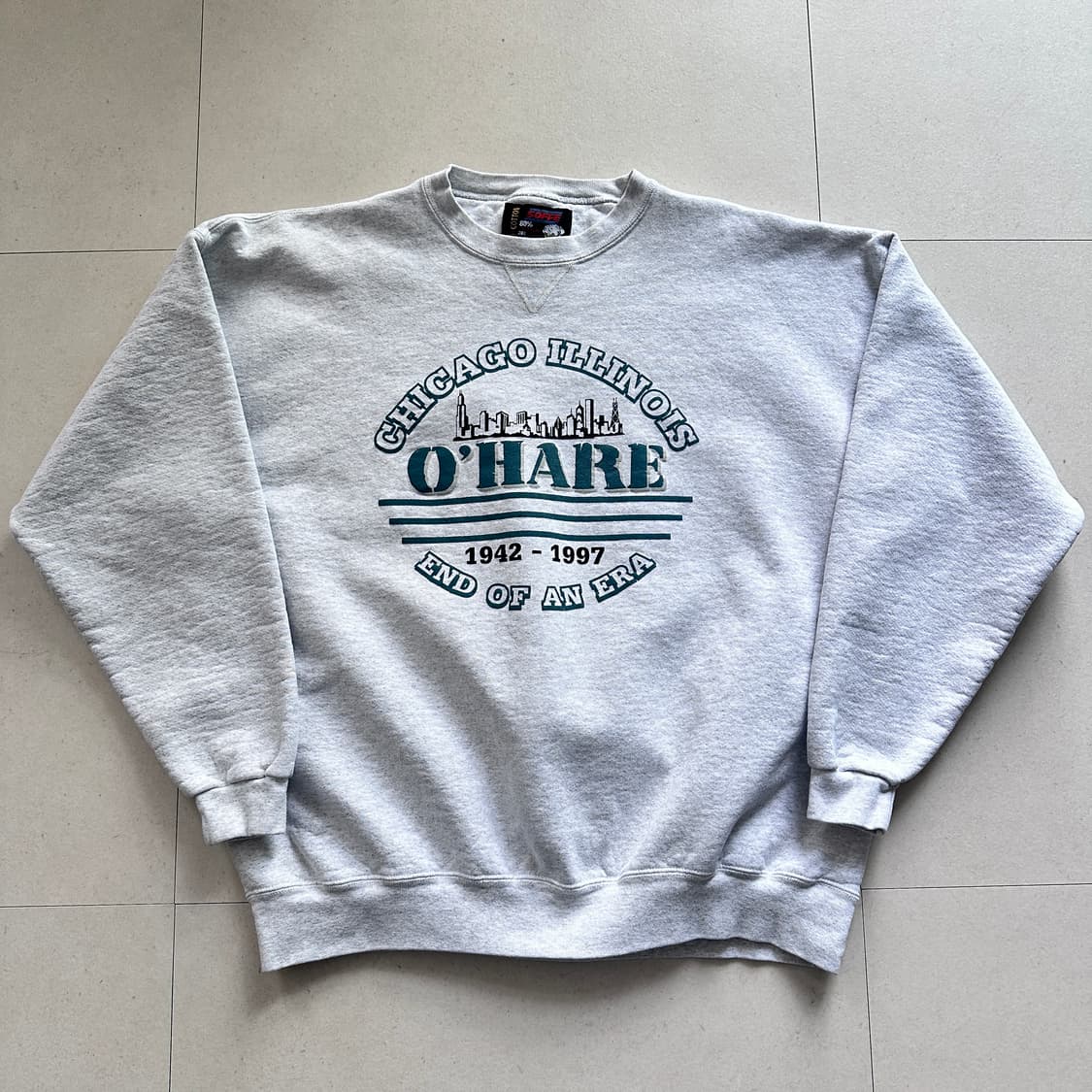 90s 빈티지 미국생산 소피 시카고 오헤어 맨투맨 XXL 상품이미지1