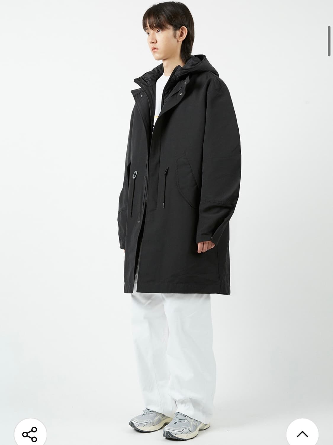 코드그라피 피쉬테일 레이어드 후드 롱파카 상품이미지3