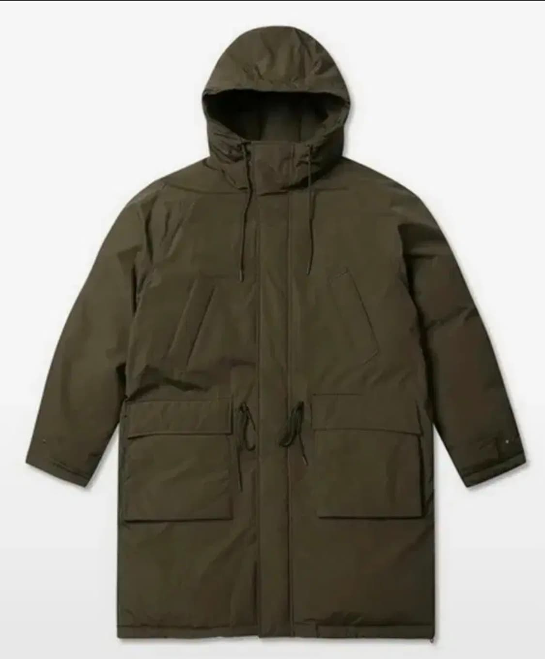 하이드아웃 후디 롱 다운 파카 카키 3 상품이미지2