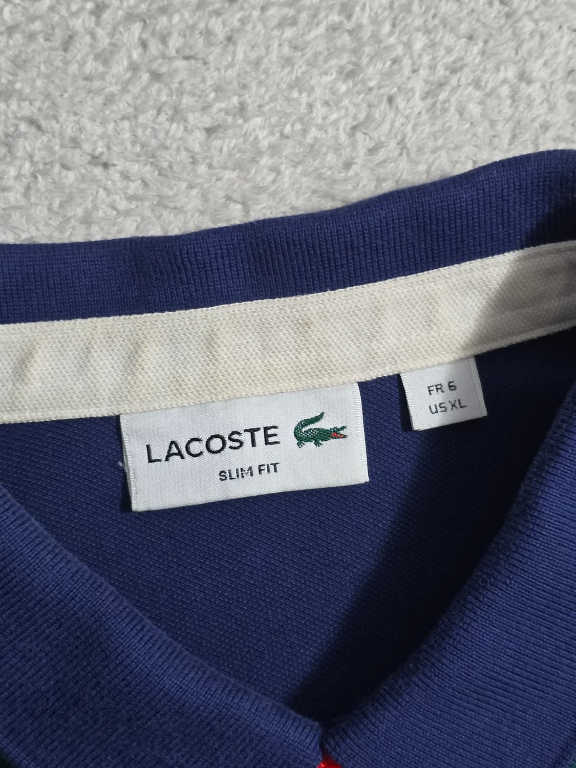라코스테 Lacoste 멀티컬러 슬림핏 반팔 카라티셔츠 XL 상품이미지4