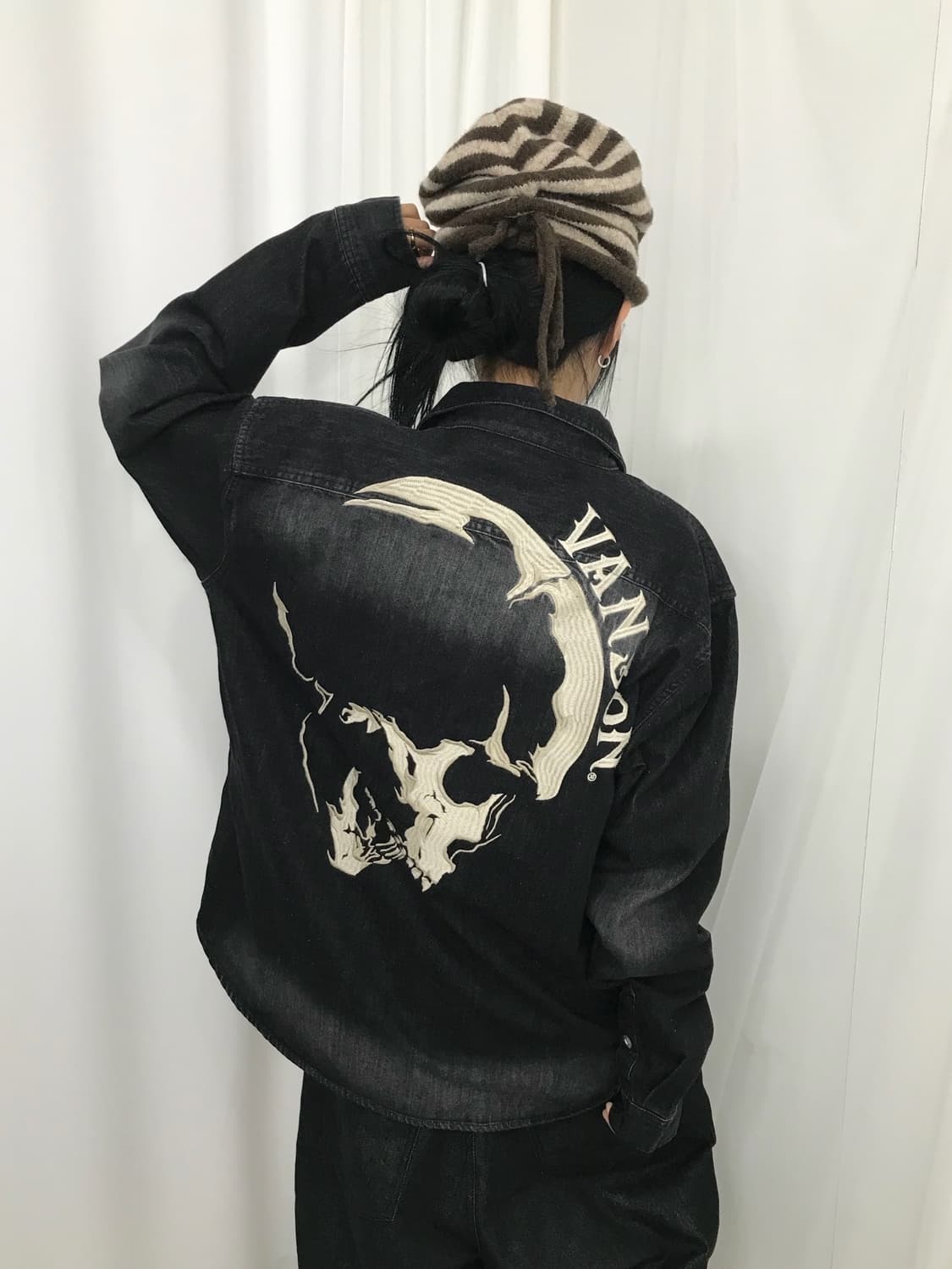 ☠️ 밴슨 스컬 자수패치 워싱 데님 셔츠 (레어) ☠️ 상품이미지1