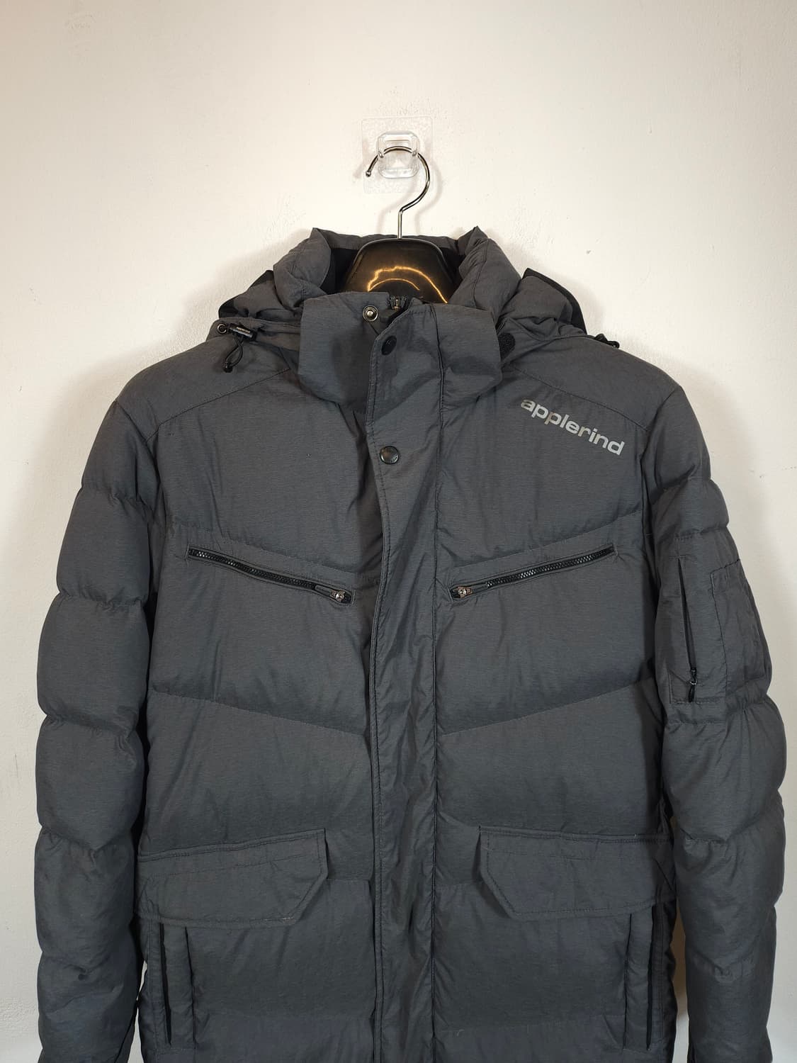 애플라인드 그레이 롱다운패딩 90 S 상품이미지2