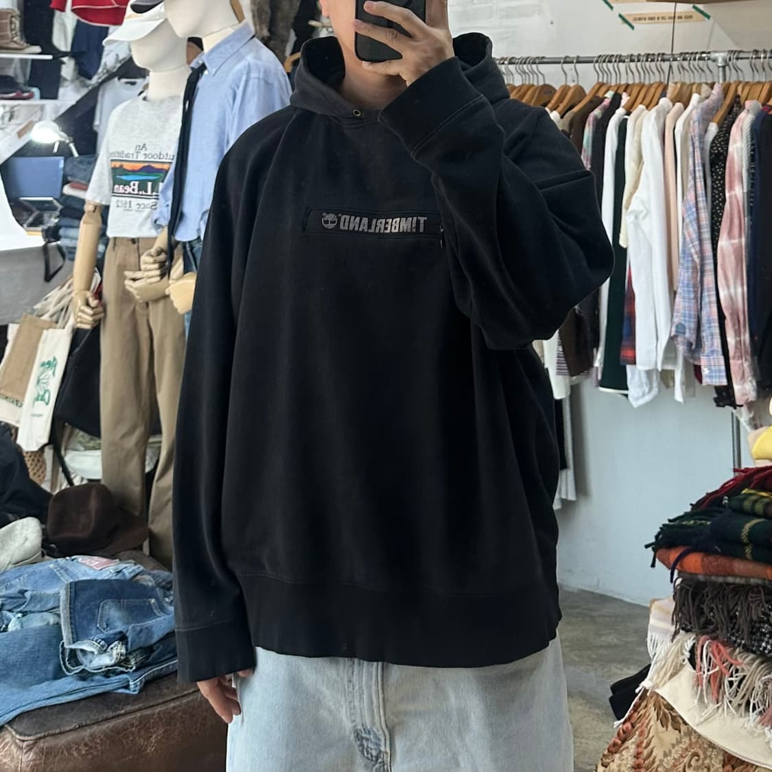 (착용컷) Timberland 스웻 후드 티셔츠 (남성용 105) 상품이미지4